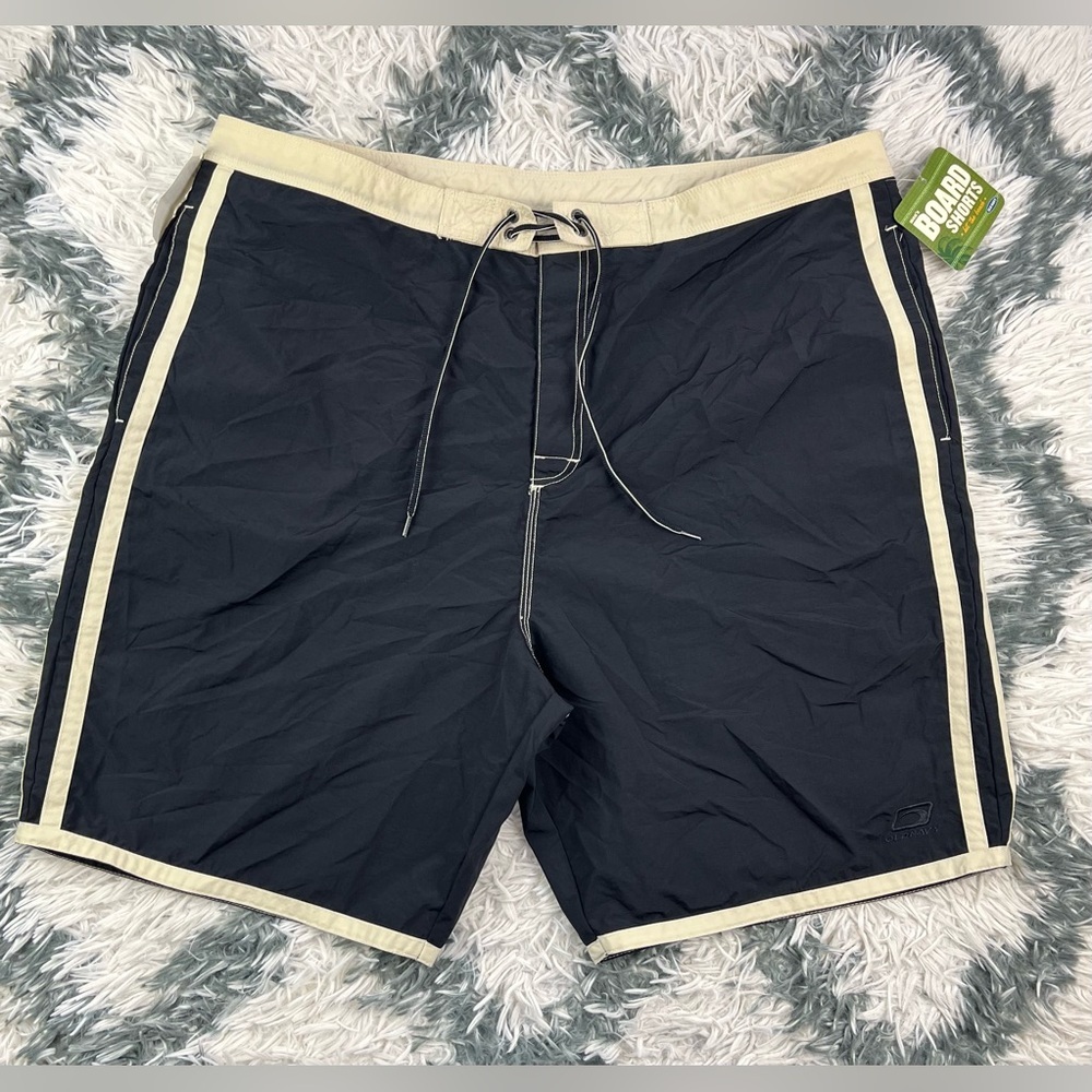NWT Old Navy Men's Black Cream Board Shorts Size XXL
